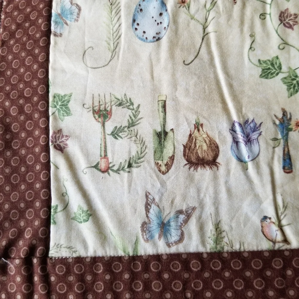 4 Handmade Reversible Quilted Placemats Patchwork Cottagecore Spring Butterflies